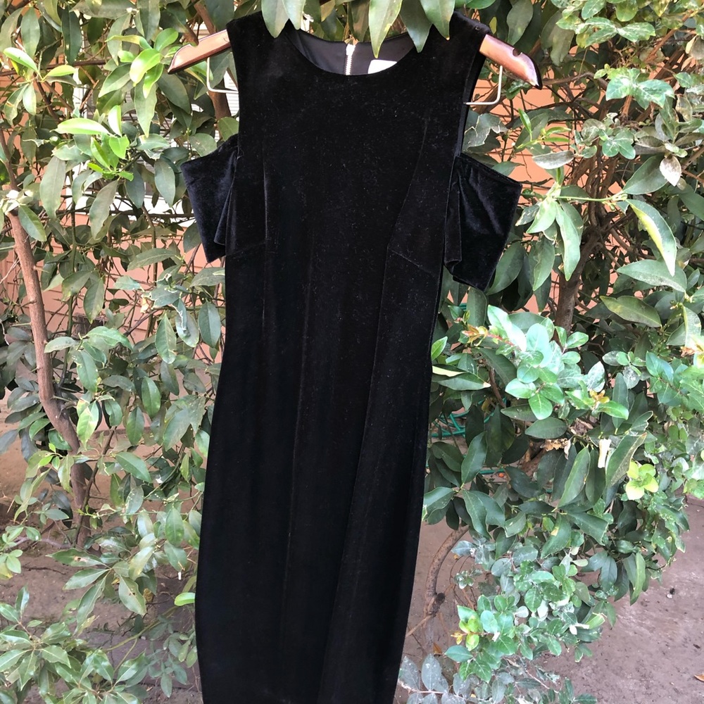 Calvin Klein Velvet Black tight cocktail length